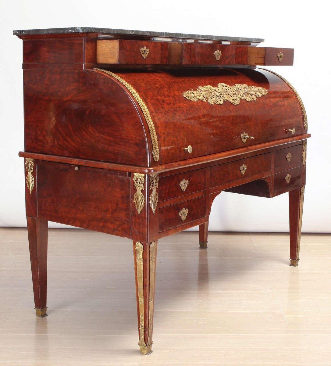 French Empire Mahogany Office Cylinder Writing Table, Circa 1810