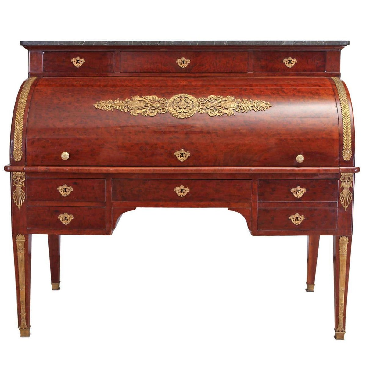 French Empire Mahogany Office Cylinder Writing Table, Circa 1810