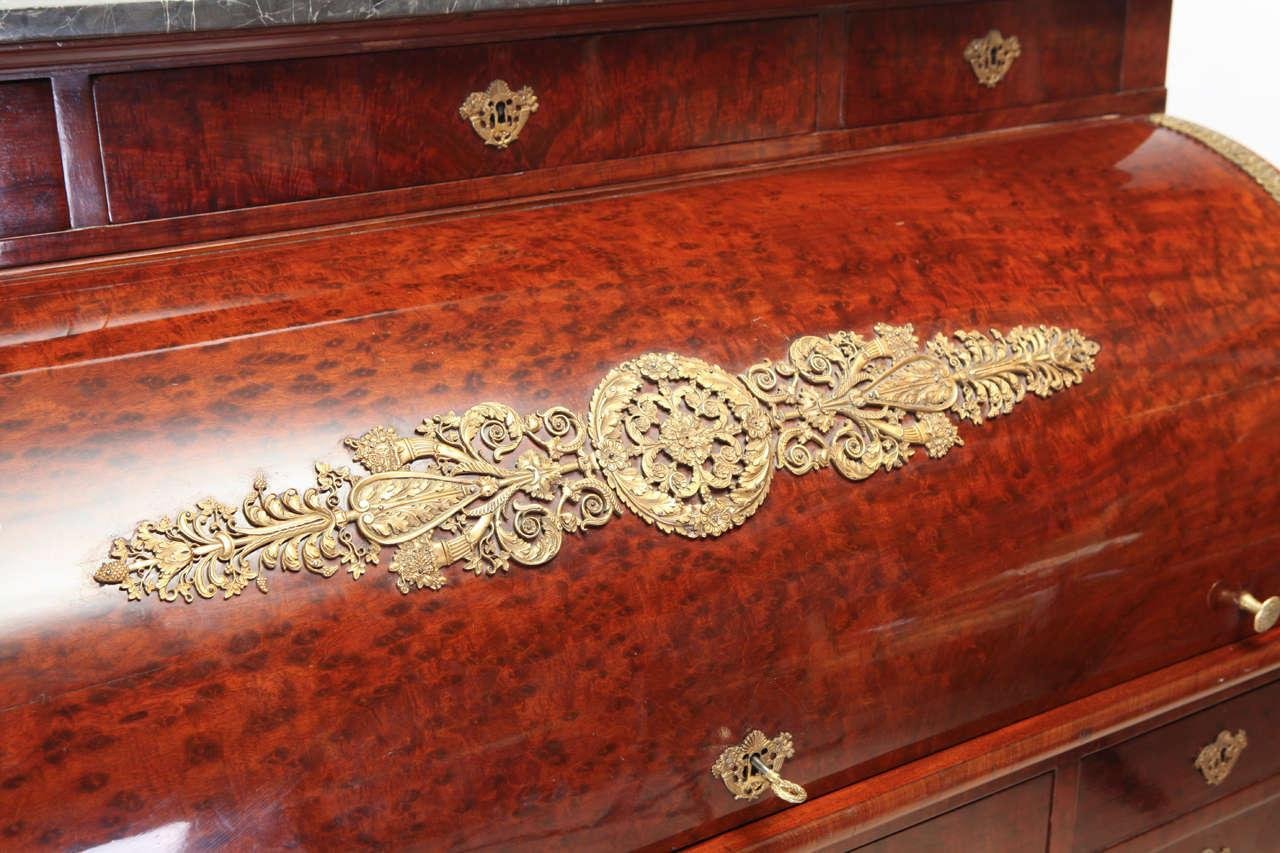 French Empire Mahogany Office Cylinder Writing Table, Circa 1810