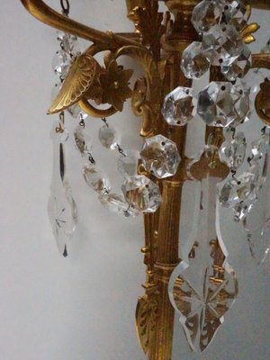 French Empire Neoclassical 7-Light Candelabra in Gilt Bronze and Crystal-EA-2042163