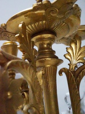 French Empire Neoclassical 7-Light Candelabra in Gilt Bronze and Crystal-EA-2042163