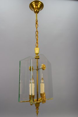 French Empire Style Glass and Bronze Pendant Light, 1950s-KEG-1721356