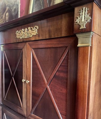 French Empire Style Mahogany and Ormolu Four Doors Cabinet, Armoire or Dry Bar-AXE-1433414