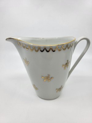 French Empire Style Porcelain Tea Service Decorated with Fine Gold from Sologne, 20th Century, Set of 15-QCI-2034725