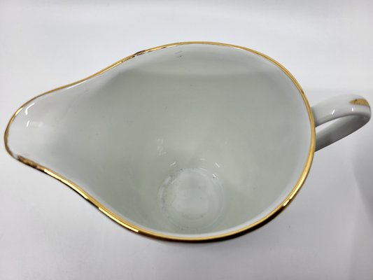 French Empire Style Porcelain Tea Service Decorated with Fine Gold from Sologne, 20th Century, Set of 15-QCI-2034725