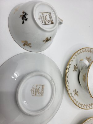 French Empire Style Porcelain Tea Service Decorated with Fine Gold from Sologne, 20th Century, Set of 15-QCI-2034725