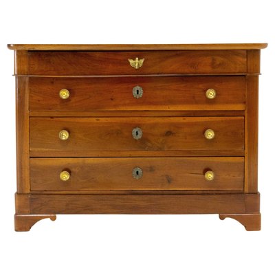 French Empire Style Walnut Commode Chest of Drawers, 1920s-RIU-1364690