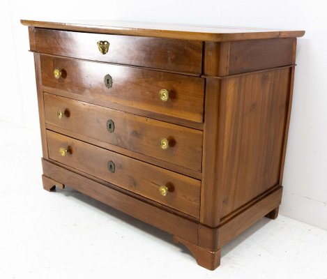 French Empire Style Walnut Commode Chest of Drawers, 1920s-RIU-1364690