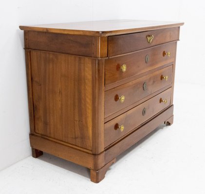 French Empire Style Walnut Commode Chest of Drawers, 1920s-RIU-1364690