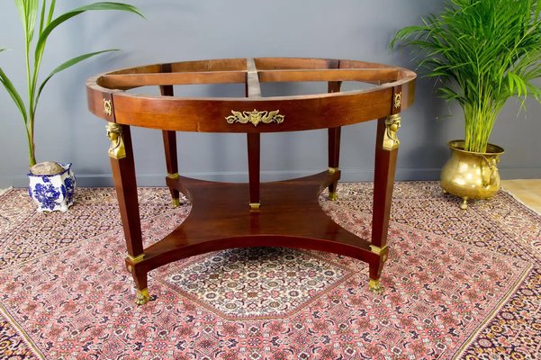 French Empire Style Walnut Table and Chairs, 1920s, Set of 8-KEG-1771119