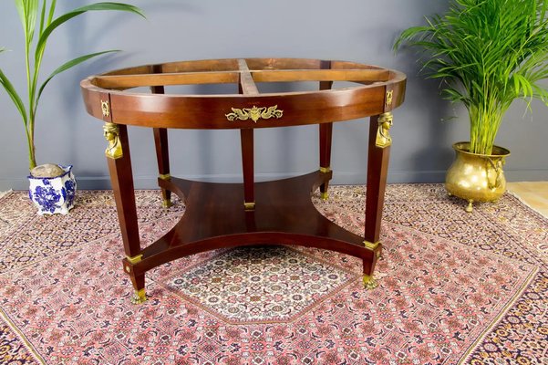 French Empire Style Walnut Table and Chairs, 1920s, Set of 8-KEG-1771119