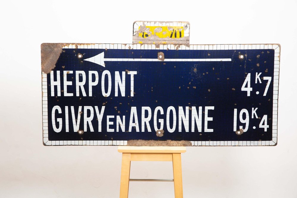 French Enamel Road Traffic Sign, 1930s