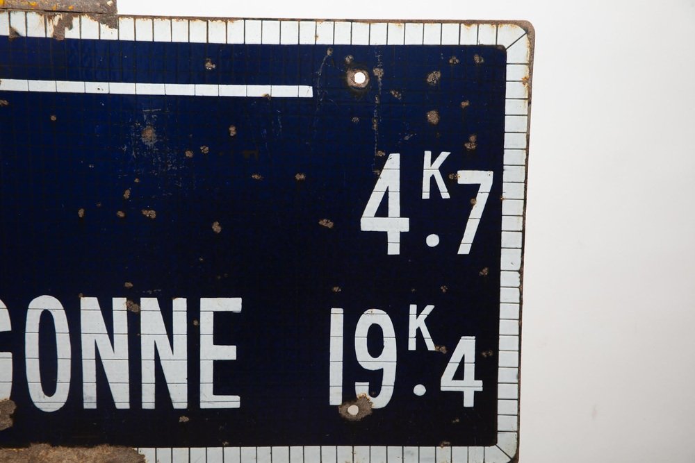 French Enamel Road Traffic Sign, 1930s