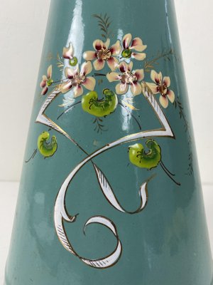 French Enamel Water Jug with Flower Decor, 1930s-WZZ-1279865