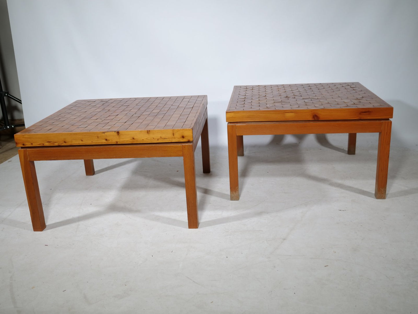 French End Grain Mosaic Tables, 1970s, Set of 2