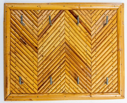 French Entry Hall Key Holder in Rattan, 1970-RIU-2027298