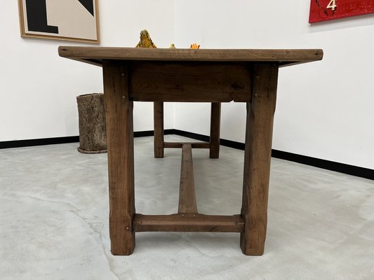 French Farm Table in Oak and Walnut, 1950s-WKI-1752597