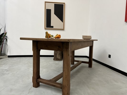 French Farm Table in Oak and Walnut, 1950s-WKI-1752597