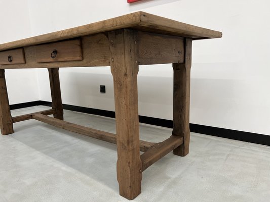 French Farm Table in Oak and Walnut, 1950s-WKI-1752597