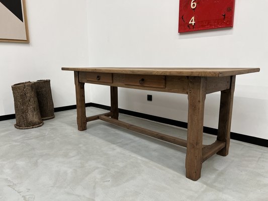 French Farm Table in Oak and Walnut, 1950s-WKI-1752597