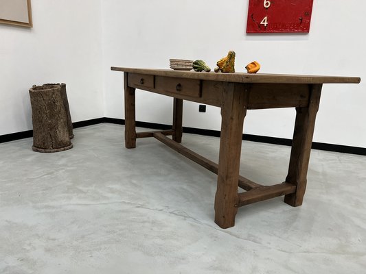 French Farm Table in Oak and Walnut, 1950s-WKI-1752597