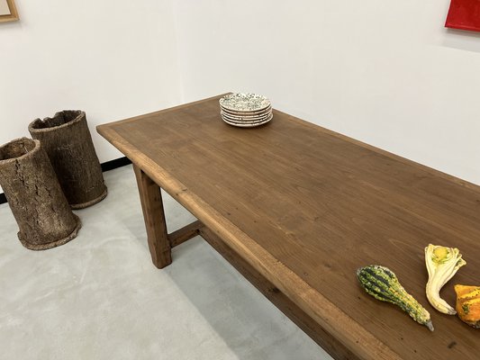 French Farm Table in Oak and Walnut, 1950s-WKI-1752597