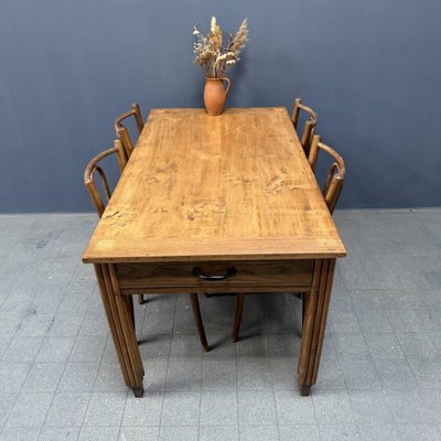 French Farmhouse Kitchen Table with Art Deco Legs-NPL-2022257