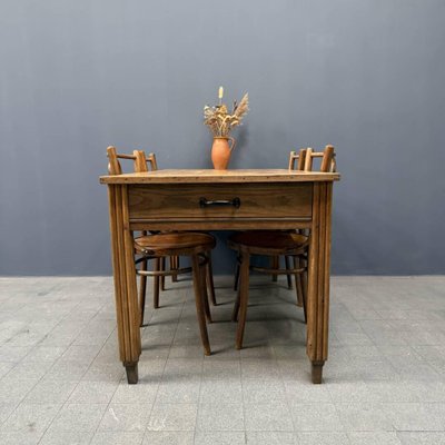 French Farmhouse Kitchen Table with Art Deco Legs-NPL-2022257