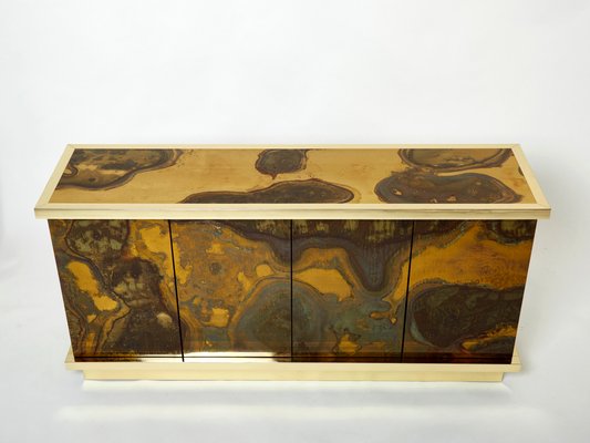 French Faure Oxidized Brass Sideboard from Isabelle and Richard, 1970s-YJA-1421554