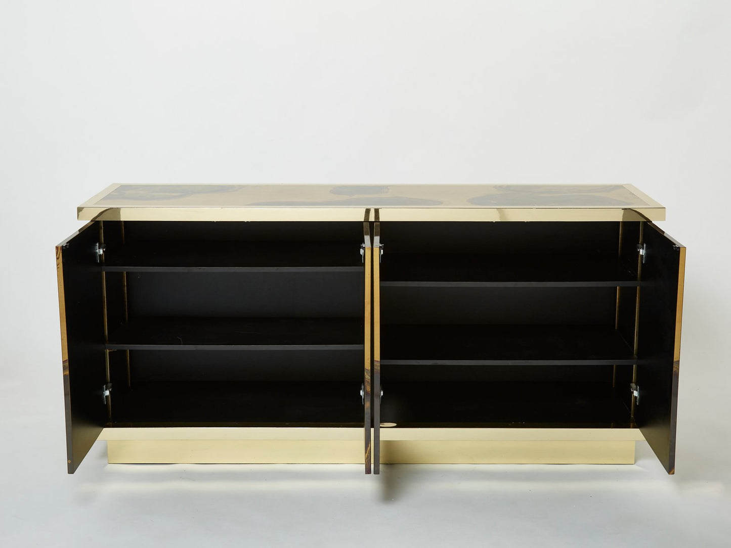 French Faure Oxidized Brass Sideboard from Isabelle and Richard, 1970s