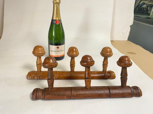 French Faux Bamboo Carved Coat & Hat Racks, France, 1920 Set of 2-UR-1754739