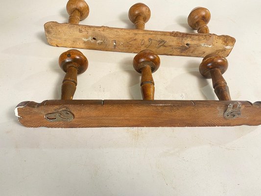 French Faux Bamboo Carved Coat & Hat Racks, France, 1920 Set of 2-UR-1754739