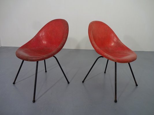 French Fiberglass Side Chairs, 1960s, Set of 2-RDW-566437