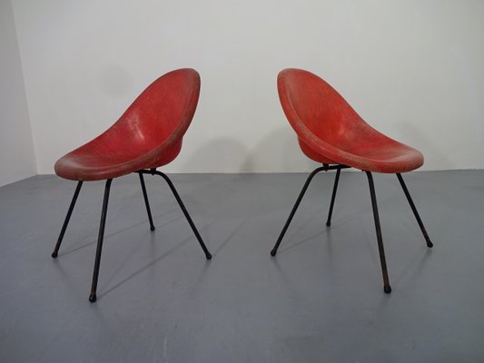 French Fiberglass Side Chairs, 1960s, Set of 2-RDW-566437