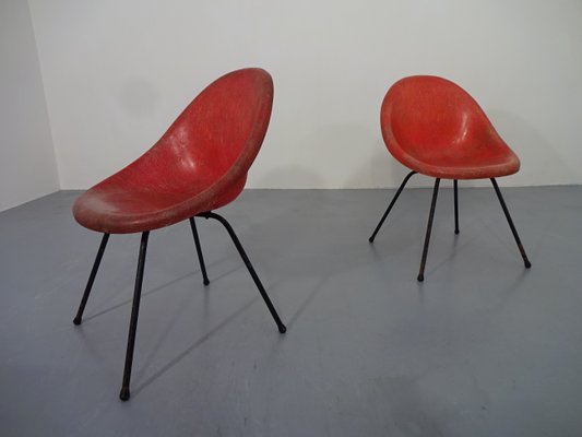 French Fiberglass Side Chairs, 1960s, Set of 2-RDW-566437