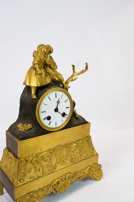 French Fireplace Clock in Gilded Bronze, 1820s-UY-754593