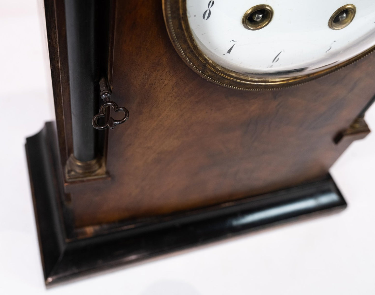 French Fireplace Table Clock in Mahogany, 1840s