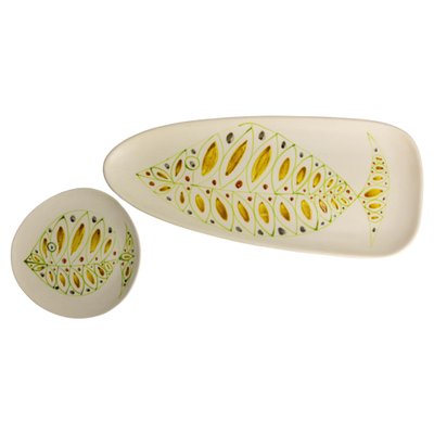 French Fish Dishes in White Faience, 1960s, Set of 2-RIU-1735613