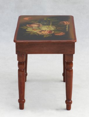 French Folk Art Hand Painted Side Table-JUA-1345809