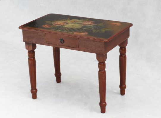 French Folk Art Hand Painted Side Table-JUA-1345809