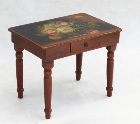 French Folk Art Hand Painted Side Table-JUA-1345809