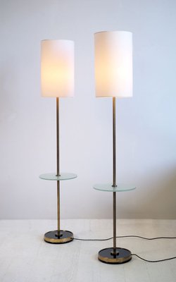 French Frosted Glass Floor Lamp, 1950s-FQ-888482