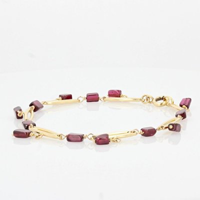 French Garnet and 18 Karat Yellow Gold Bracelet, 1900s-OLU-896781