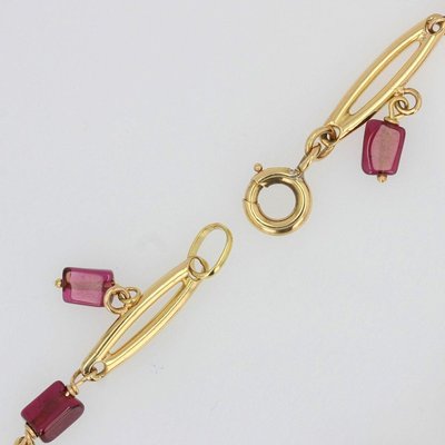 French Garnet and 18 Karat Yellow Gold Bracelet, 1900s-OLU-896781