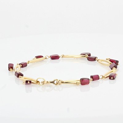 French Garnet and 18 Karat Yellow Gold Bracelet, 1900s-OLU-896781