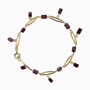 French Garnet and 18 Karat Yellow Gold Bracelet, 1900s-OLU-896781