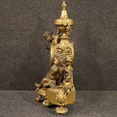 French Gilt Bronze and Antimony Clock, 1950s-RP-725776