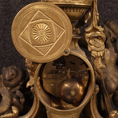 French Gilt Bronze and Antimony Clock, 1950s-RP-725776