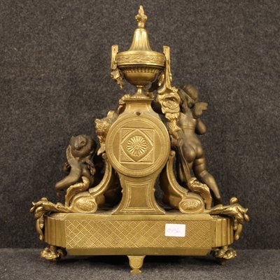 French Gilt Bronze and Antimony Clock, 1950s-RP-725776