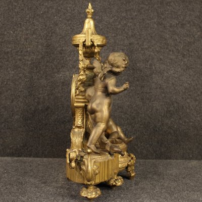 French Gilt Bronze and Antimony Clock, 1950s-RP-725776